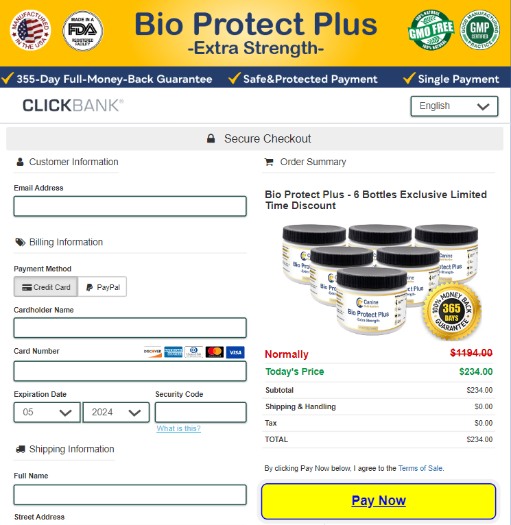 bio protect plus order page